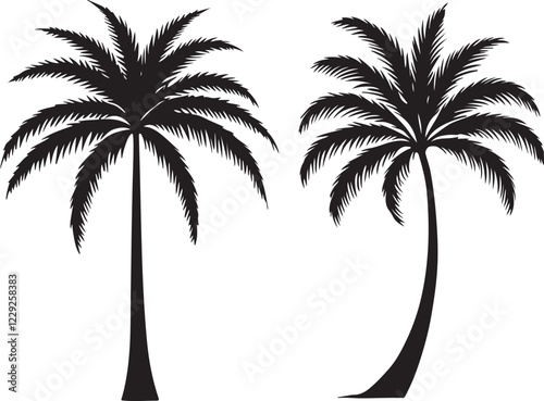 Palmtree silhouette illustration vector .