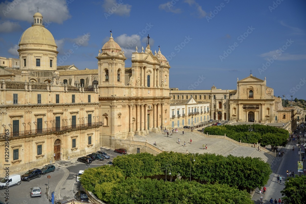 Naklejka premium San Nicolò Cathedral, Noto, Syracuse Province, Sicily, Italy, Europe