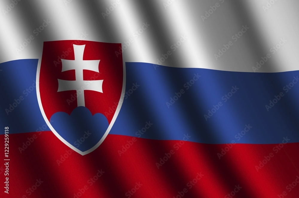 Obraz premium The Slovakia flag flying in the wind