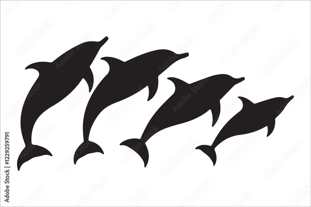 Naklejka premium Majestic Dolphin Silhouette Mega 