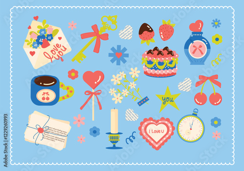 Lovely Valentine Clip Art Collection Set
