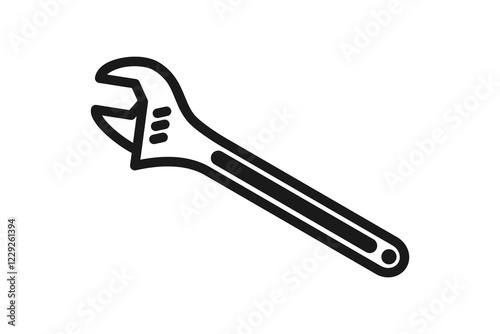 adjustable wrench icon line design