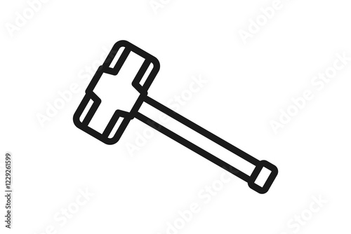 sledgehammer icon line vector design