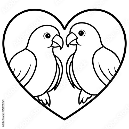 Modern Lovebirds Line Art Aesthetic