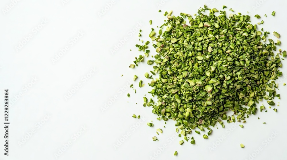 Green herb mixture on a plain background ideal for culinary use in various dishes and recipes Green herb mixture on a plain background ideal for culinary use in various dishes and recipes