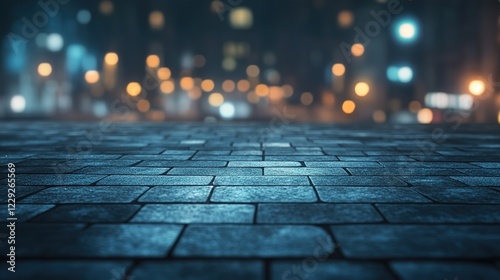 Night city 3D rendering background for any type of news or information presentation. The background features a modern style layout