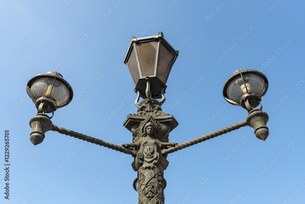Street lantern, Rynek Glowny, Krakow, Poland, Europe Street lantern, Rynek Glowny, Krakow, Poland, Europe