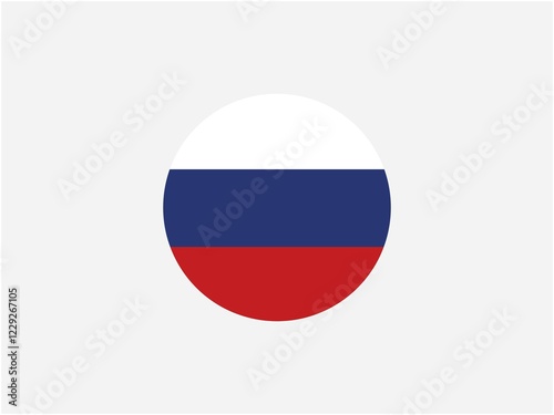 Free Download Circular design inspired by the flag of Russia with horizontal stripes of white, blue, and red - GFXLoad