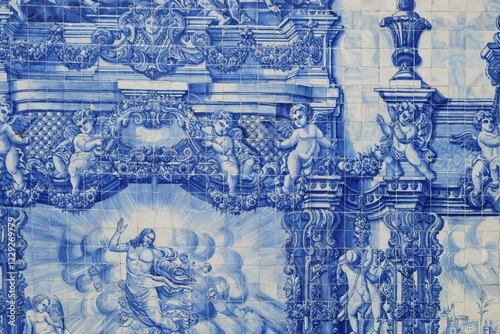 Capela das Almas, outer wall with azulejos tiles, detail, Porto, UNESCO World Heritage Site, Portugal, Europe