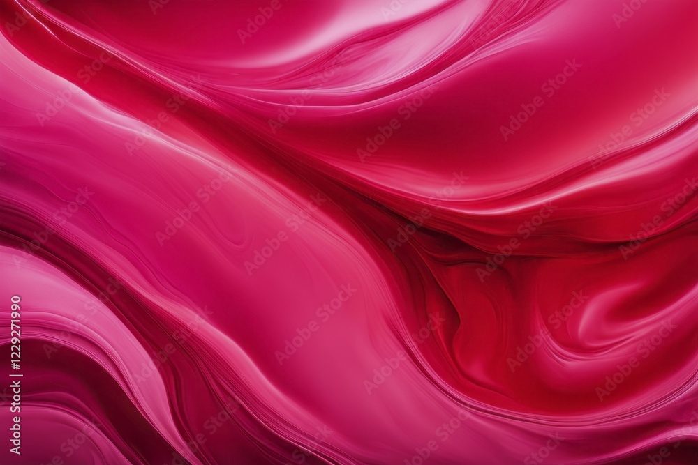 Obraz premium Abstract fluid design with pink and red swirls and textures, AI generated
