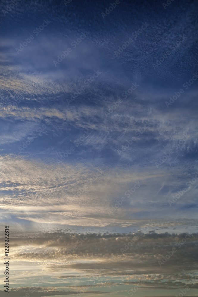 Obraz premium Evening sky with clouds, Altocumulus stratiformis clouds