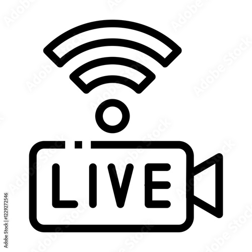 live streaming Line Icon