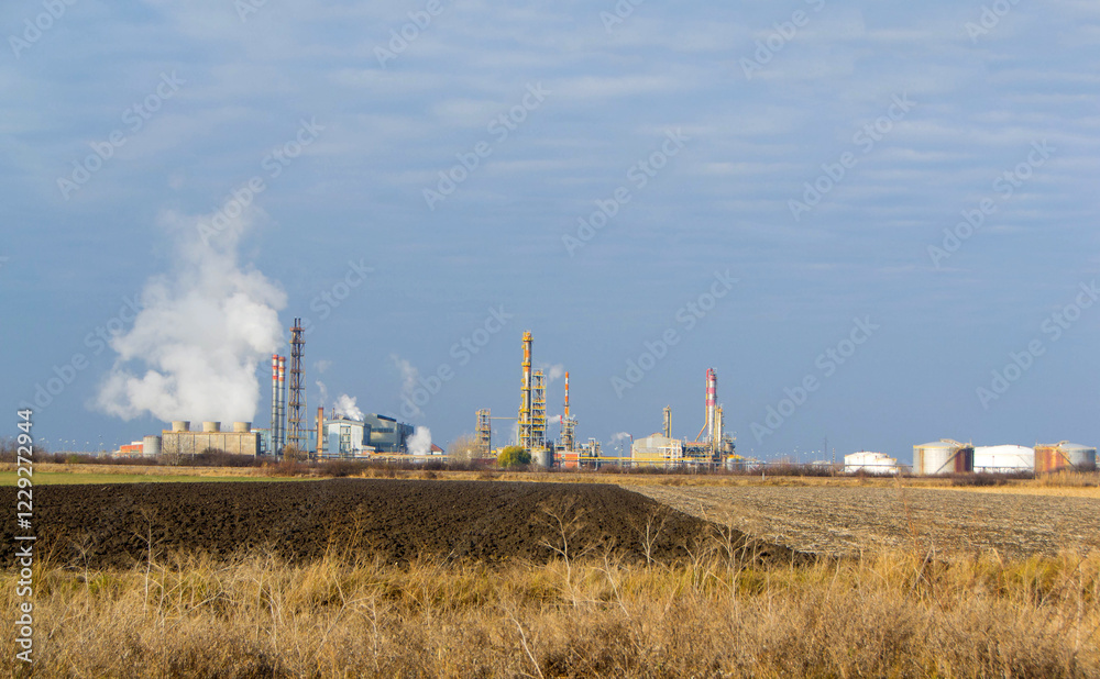 A fertilizer production plant outside the city A fertilizer production plant outside the city