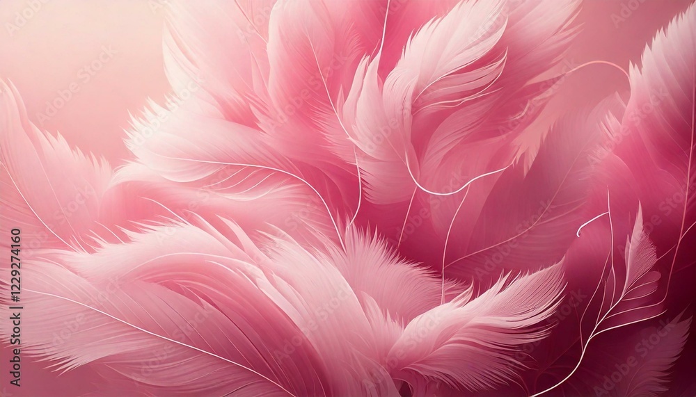 Obraz premium pink feather on a black background