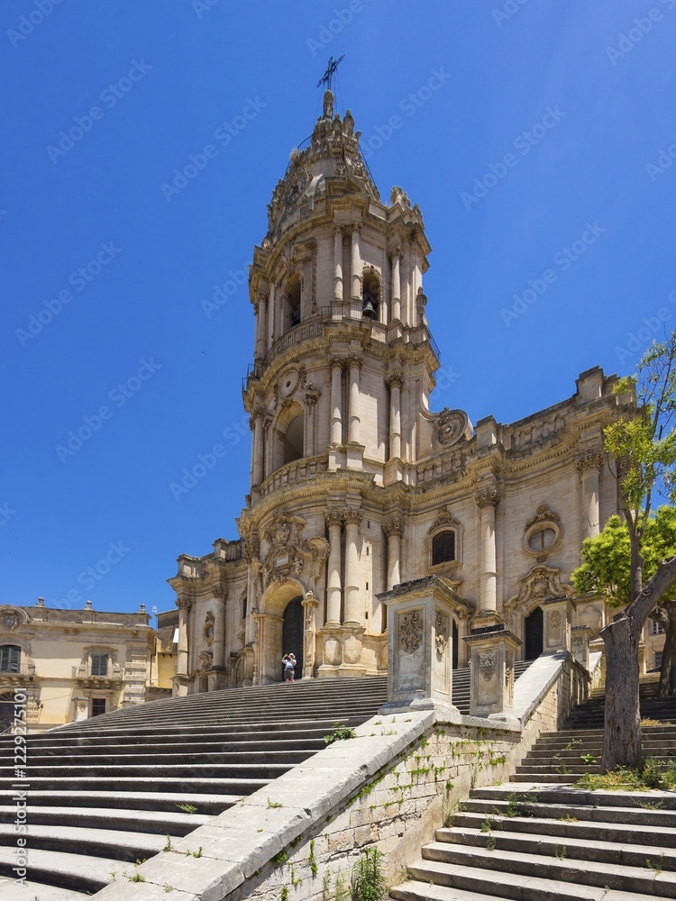 Fototapeta premium The Cathedral of San Giorgio, Modica, Ragusa Province, Sicily, Italy, Europe