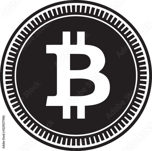 Bitcoin icon Crypto currency virtual electronic internet money coin logo Vector illustration