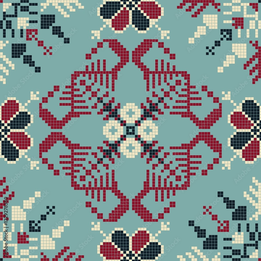 Traditional Latvian embroidery seamless pattern, vector illustration Traditional Latvian embroidery seamless pattern, vector illustration