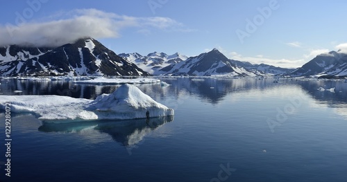 Pack or drift ice off Kulusuk Island, Kalaallit Nunaat, East Greenland, Greenland, Greenland, North America photo