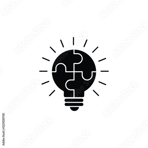 black and white problem solver icon