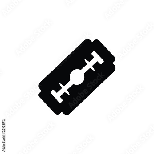 Razor blade icon. Razor blade. Shaving attribute