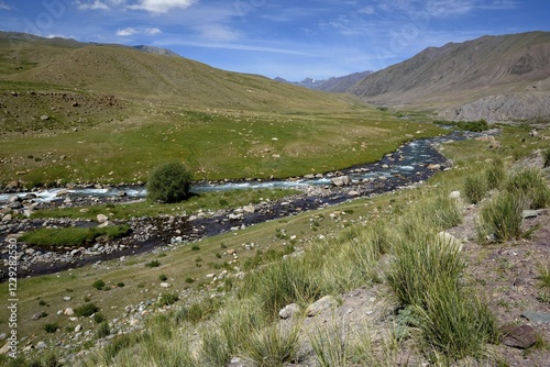Landscape in the West Karakol Valley, Tien Shan Mountains, Naryn Region, Kyrgyzstan, Asia photo
