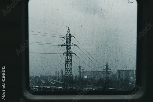 Fotografía electrical pole in the field