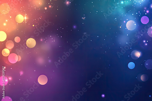 Abstract Sparkling Light Bokeh on Dark Background