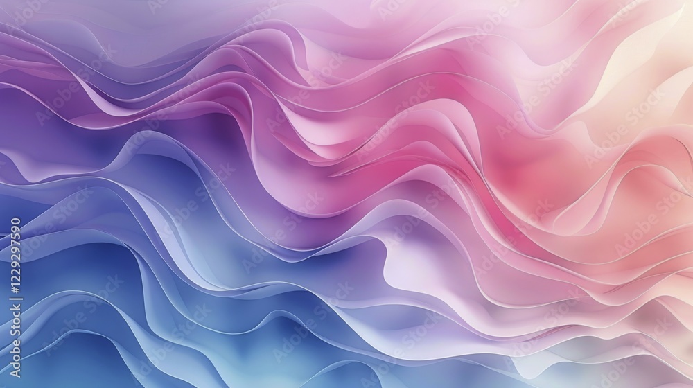 Flowing colorful waves with gradient shades of pink, purple, and blue for an abstract effect, AI generated Flowing colorful waves with gradient shades of pink, purple, and blue for an abstract effect, AI generated