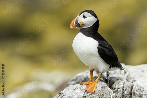 Puffin (Fratercula arctica), Farne Islands, Northumberland, England, United Kingdom, Europe