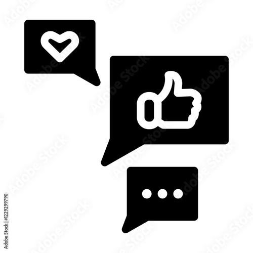 social media reaction Solid icon