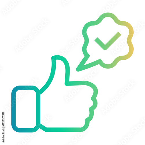 thumbs up Line Gradient Icon