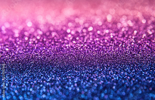 Pink and Blue Glitter Gradient Background with Sparkling Bokeh