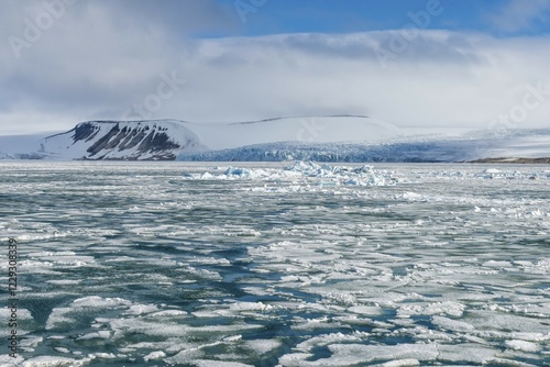Foto Palanderbukta Bay, Pack ice pattern, Gustav Adolf Land, Nordaustlandet, Svalbard