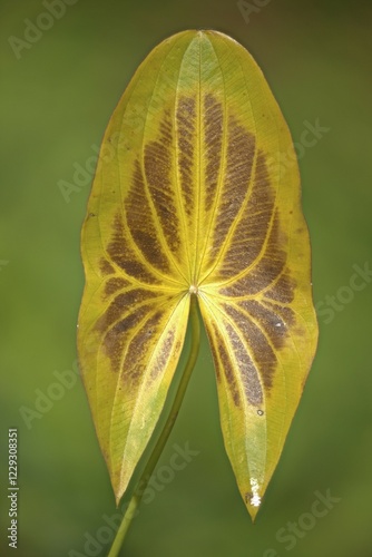 Yellow discoloured leaf, water archer (Sagittaria sagittifolia), Emsland, Lower Saxony, Germany, Europe photo