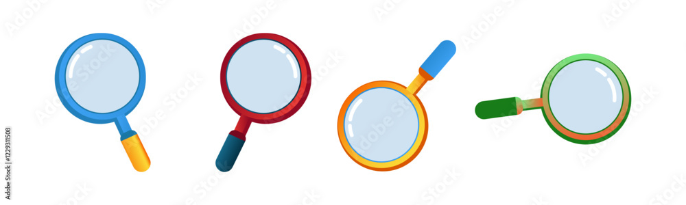 Set of search 3D icon illustration. Colorful and isolated on white background. vector Set of search 3D icon illustration. Colorful and isolated on white background. vector