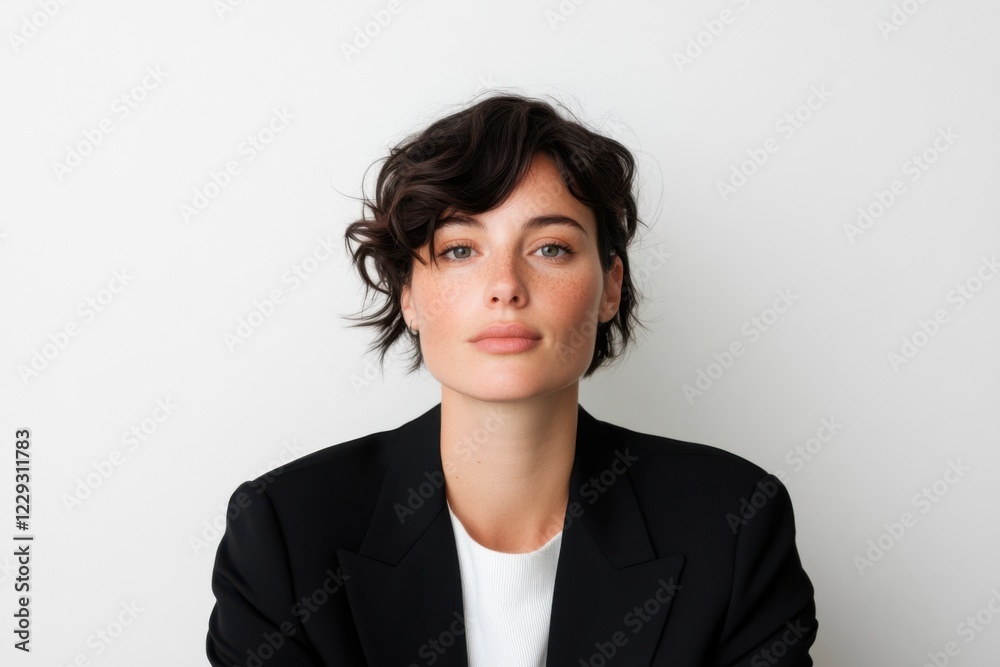 Confident businesswoman posing in studio setting Confident businesswoman posing in studio setting
