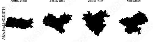 Chateau-Gontier, Chateau-Salins, Chateau-Thierry, Chateaubriant outline maps