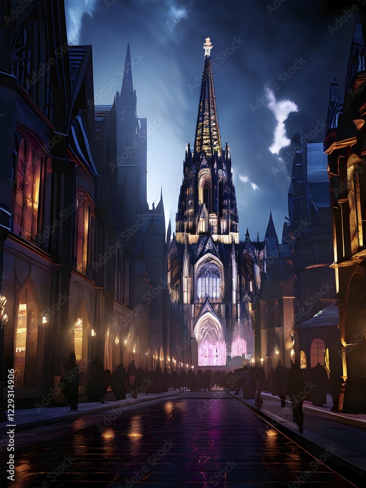 Fototapeta premium AI generated visual journey through a morphing cityscape