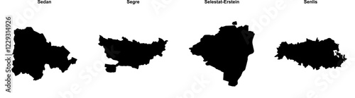 Sedan, Segre, Selestat-Erstein, Senlis outline maps