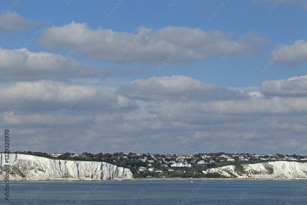 Coast with chalk cliffs, Dover, England, United Kingdom, Europe Coast with chalk cliffs, Dover, England, United Kingdom, Europe
