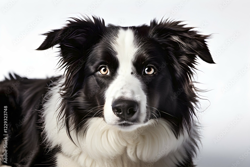 Border collie dog, isolated on white background, ai generated, AI generated Border collie dog, isolated on white background, ai generated, AI generated