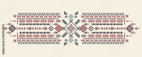 Tatreez, decorative Palestinian embroidery symbol