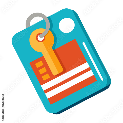 This hotel keycard features a simple design with a key graphic and space for information, symbolizing easy access for guests at their chosen accommodations