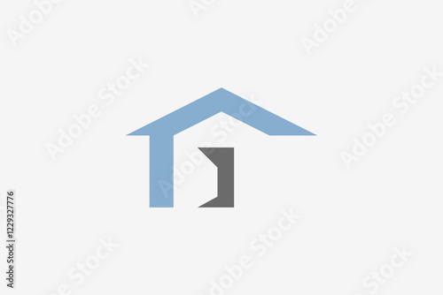 Minimalist home and negative space door logo
