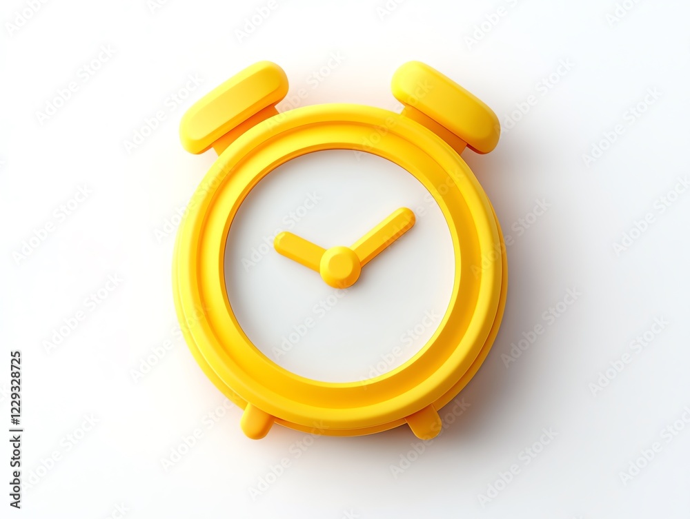 Yellow Alarm Clock 3d Render Time Management Icon Yellow Alarm Clock 3d Render Time Management Icon