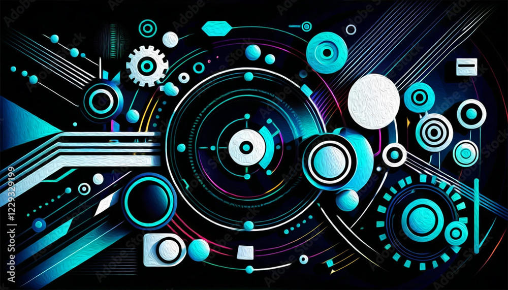 Abstract technology background. . Oil paint illustration. Abstract technology background. . Oil paint illustration.