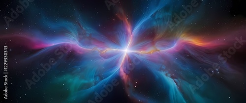 A dreamy cosmic aurora weaving through the stars casting a kaleidoscope of colors