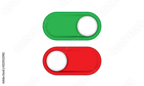 On and off buttons, a template for the user interface of modern devices. Vector Image