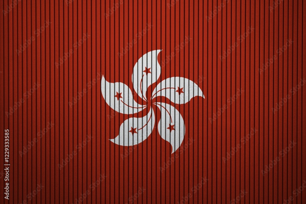 Obraz premium Hong Kong Flag painted on the cracked grunge concrete wall