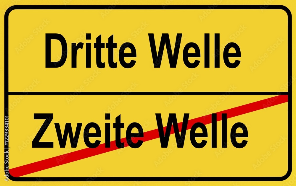 Symbolic image, replacement of the Second Wave by the Third Wave of the Corona Crisis, Germany, Europe Symbolic image, replacement of the Second Wave by the Third Wave of the Corona Crisis, Germany, Europe